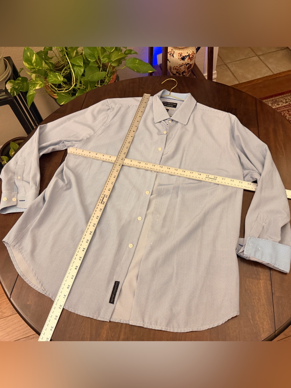 Report Collection Light Blue Micro-Stripe Dress Shirt